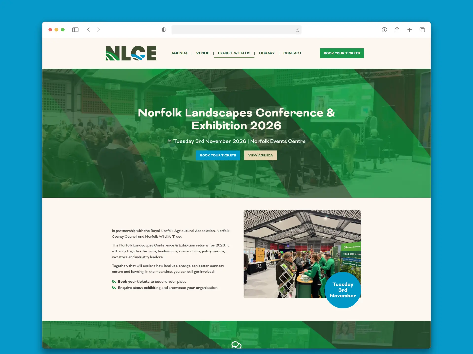 Norfolk Landscaping Conference Exhibition website build