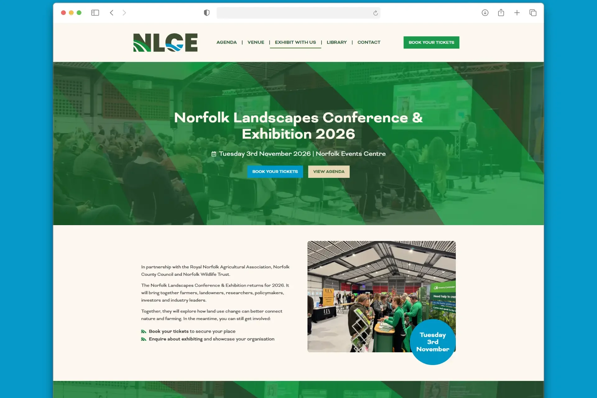 Norfolk Landscaping Conference Exhibition website build