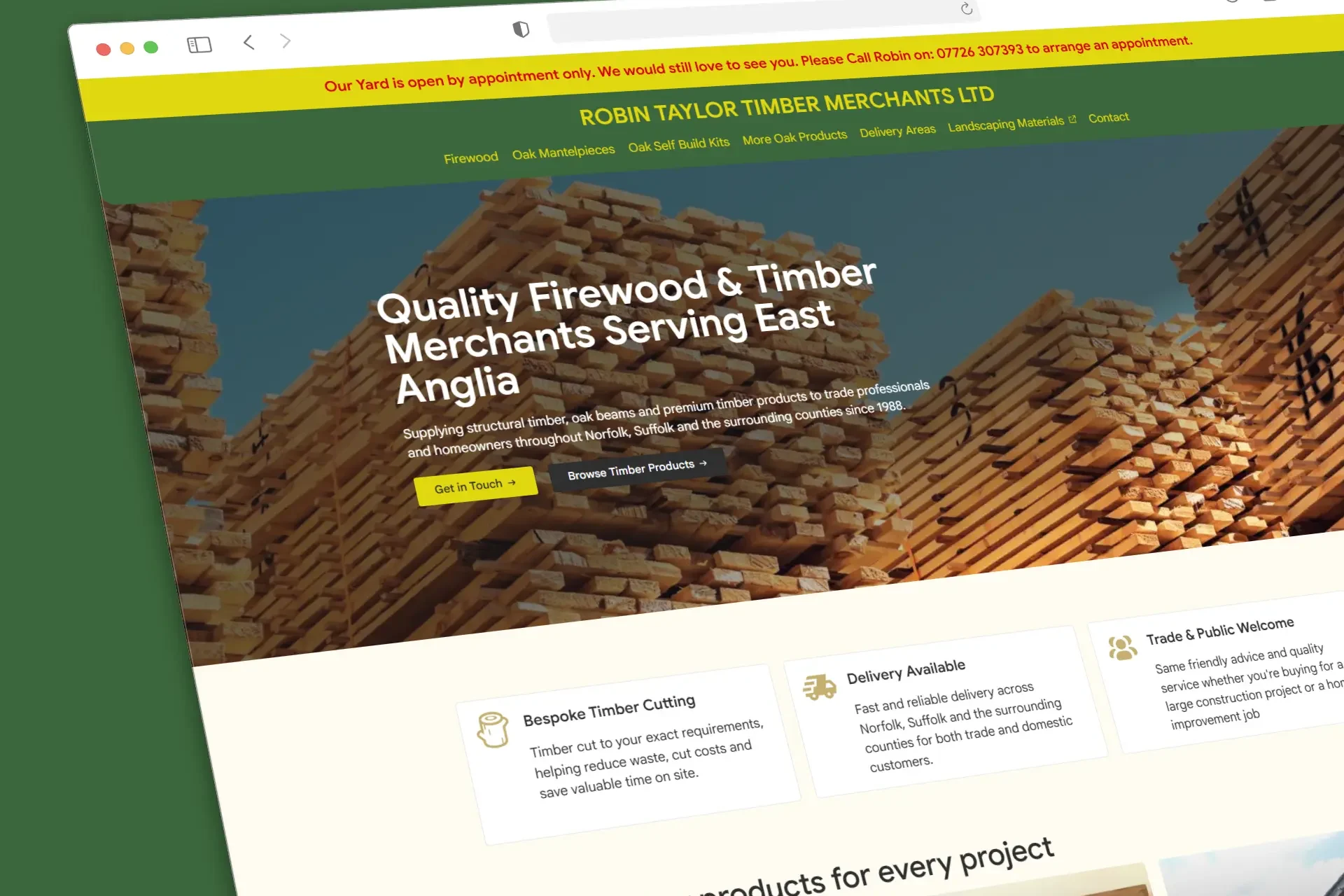 robin taylor timber website build